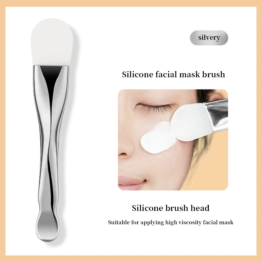 Pincel De Silicone Para Máscara Facial, Ferramenta De Aplicação De Beleza Com Duas Pontas