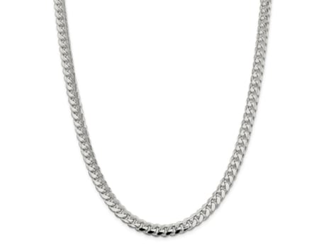 Colar De Corrente Abobadada Em Prata Esterlina 925 De 7,35 Mm Para Mulheres E Homens Comprimento 18 A 26 Hengjian