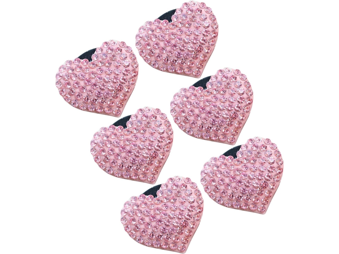 Conjunto De 6 Clipes Difusores Aromatizador Ar Para Carro,formato Coração,com Strass,