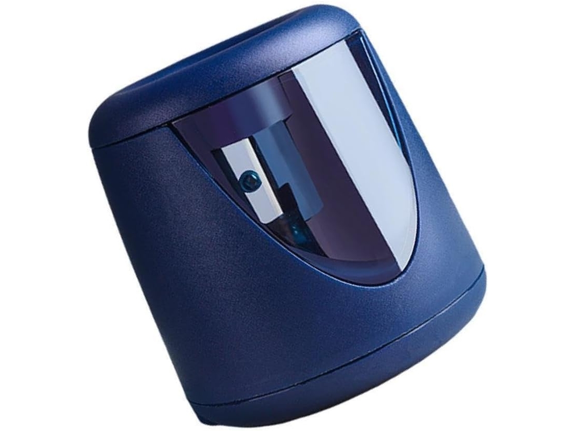 Suporte elétrico eficiente para lápis, ideal para uso escolar, doméstico e no escritório.
