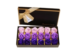 2026 18 Peças Caixa Sabonete Rosa Flor Elegante Textura Suave Aroma Floral Presente Banho Decorativo