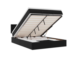 Estrutura da cama otomana VIDAXL Preto Couro Artificial (140x190 cm)