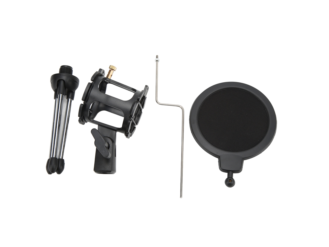 Kit De Suporte Anti-choque E Filtro Pop Para Microfone Plegável, Ideal Para Estúdio De Gravação E Transmissão Ao Vivo
