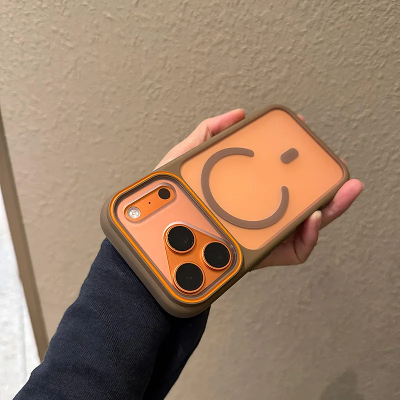 Capa Protetora Fosca Semitransparente À Prova De Choque Para Iphone 15 Plus (marrom)