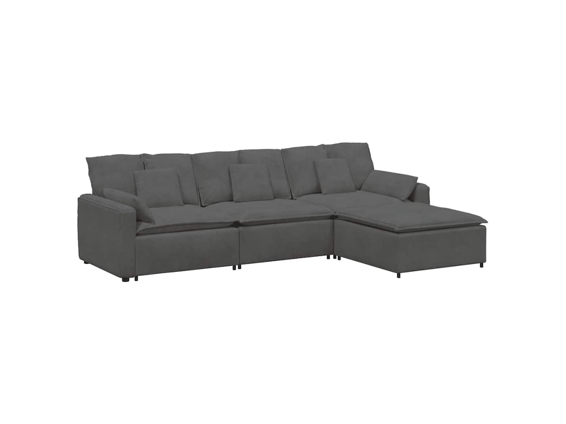 Sofá Modular Vidaxl Cinzento Tecido