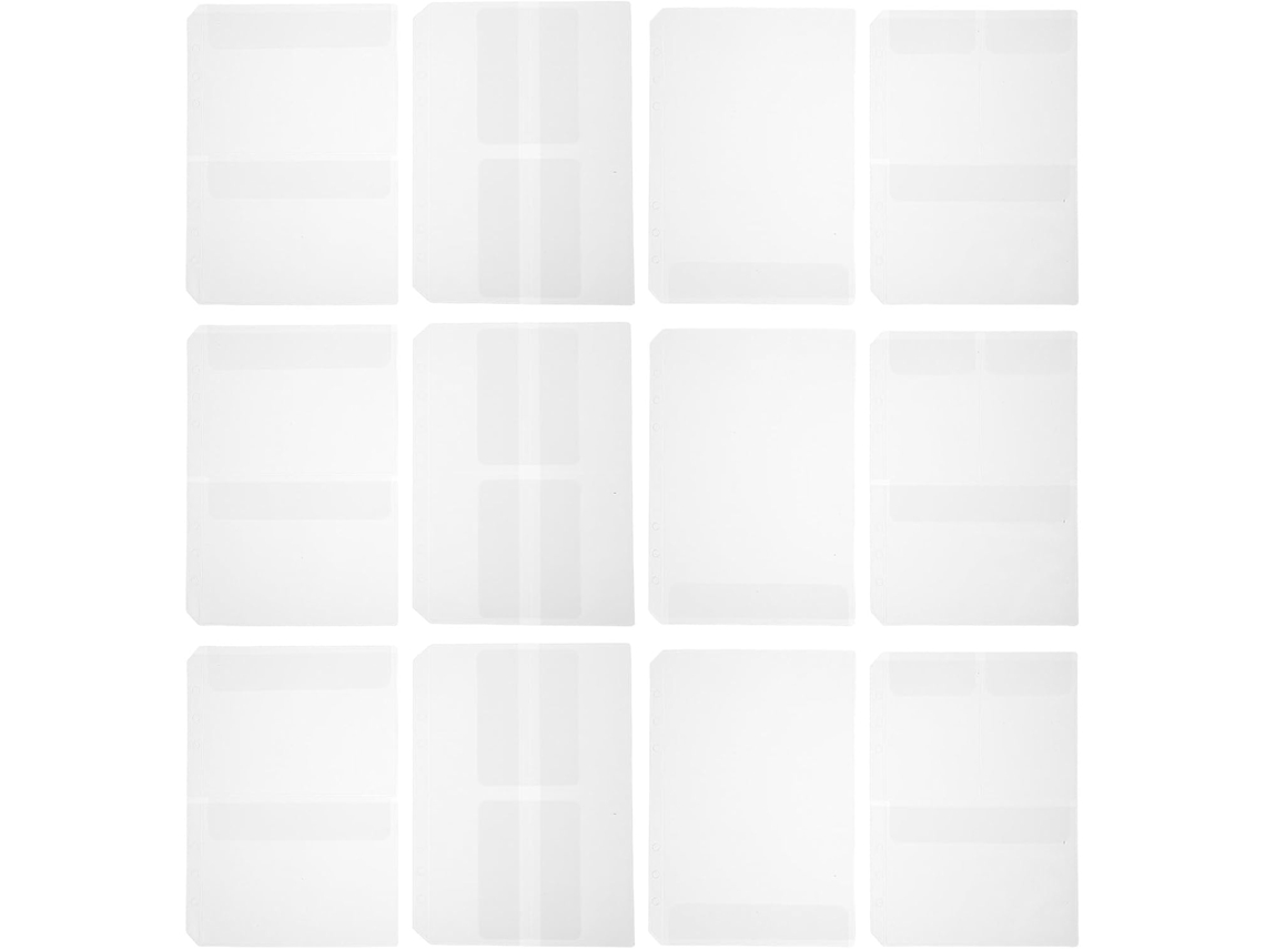 Conjunto De 24-sacos Transparentes Pvc Com Fecho Zíper E 6-argolas Documentos Recibos