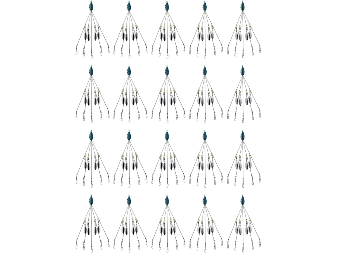 Kit com 20 Iscas Artificiais para Pesca de Robalo e Striped Bass, Cor Azul. SFUSHOS