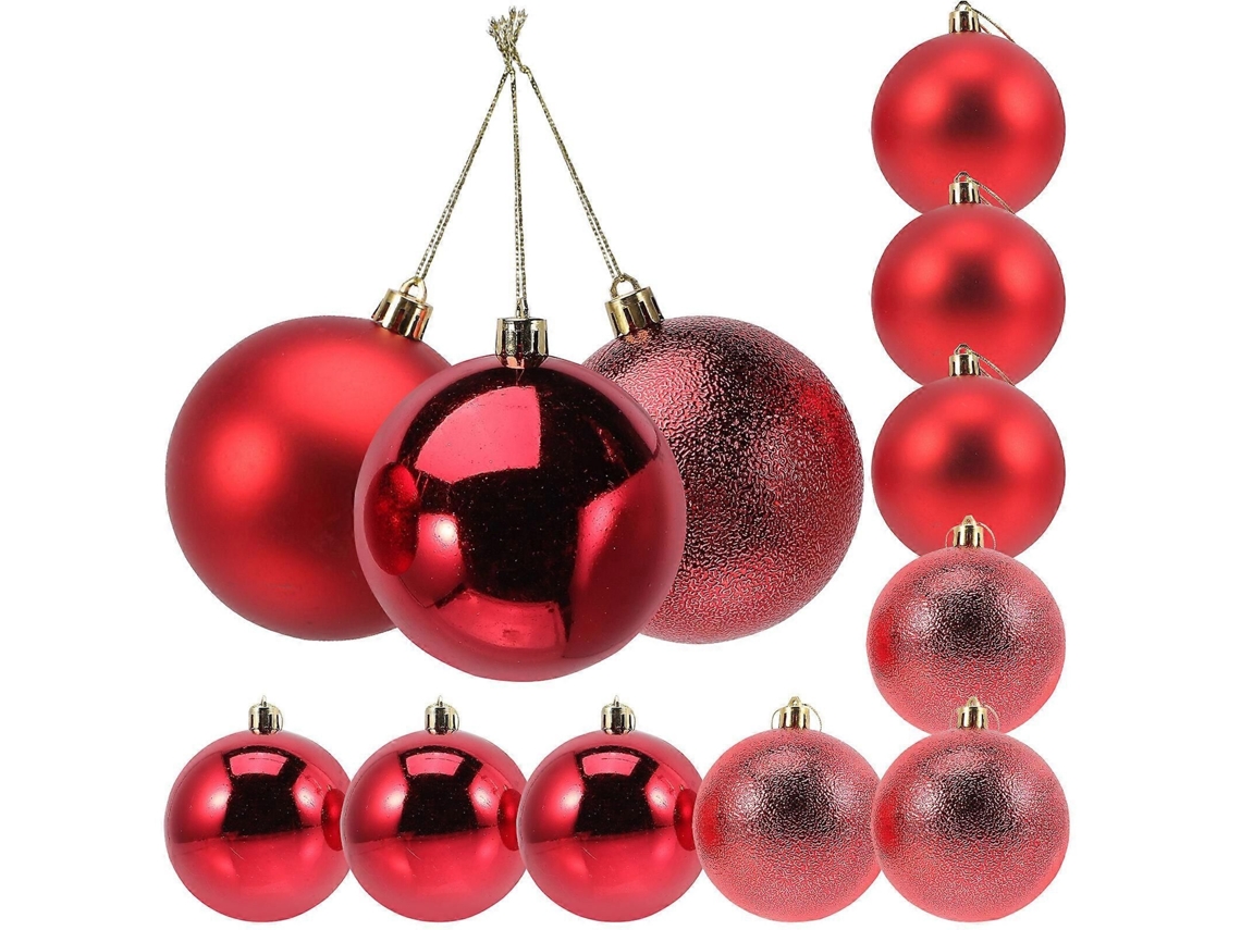 12 Bolas Plásticas Inquebráveis Para Árvore De Natal