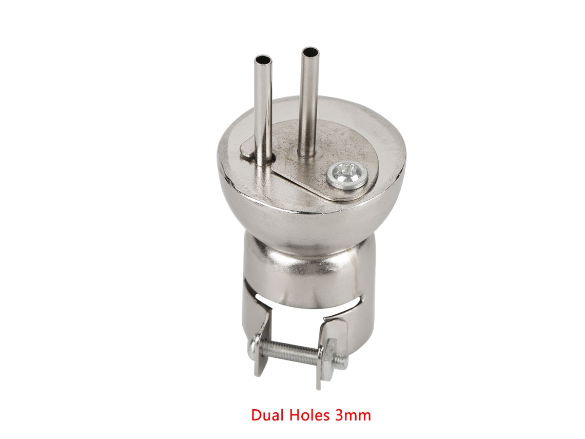 Bocal para pistola de ar quente para estação de solda de ar quente 850 - Acessório para ferramenta de reparo (a1325 Furo duplo 3mm)
