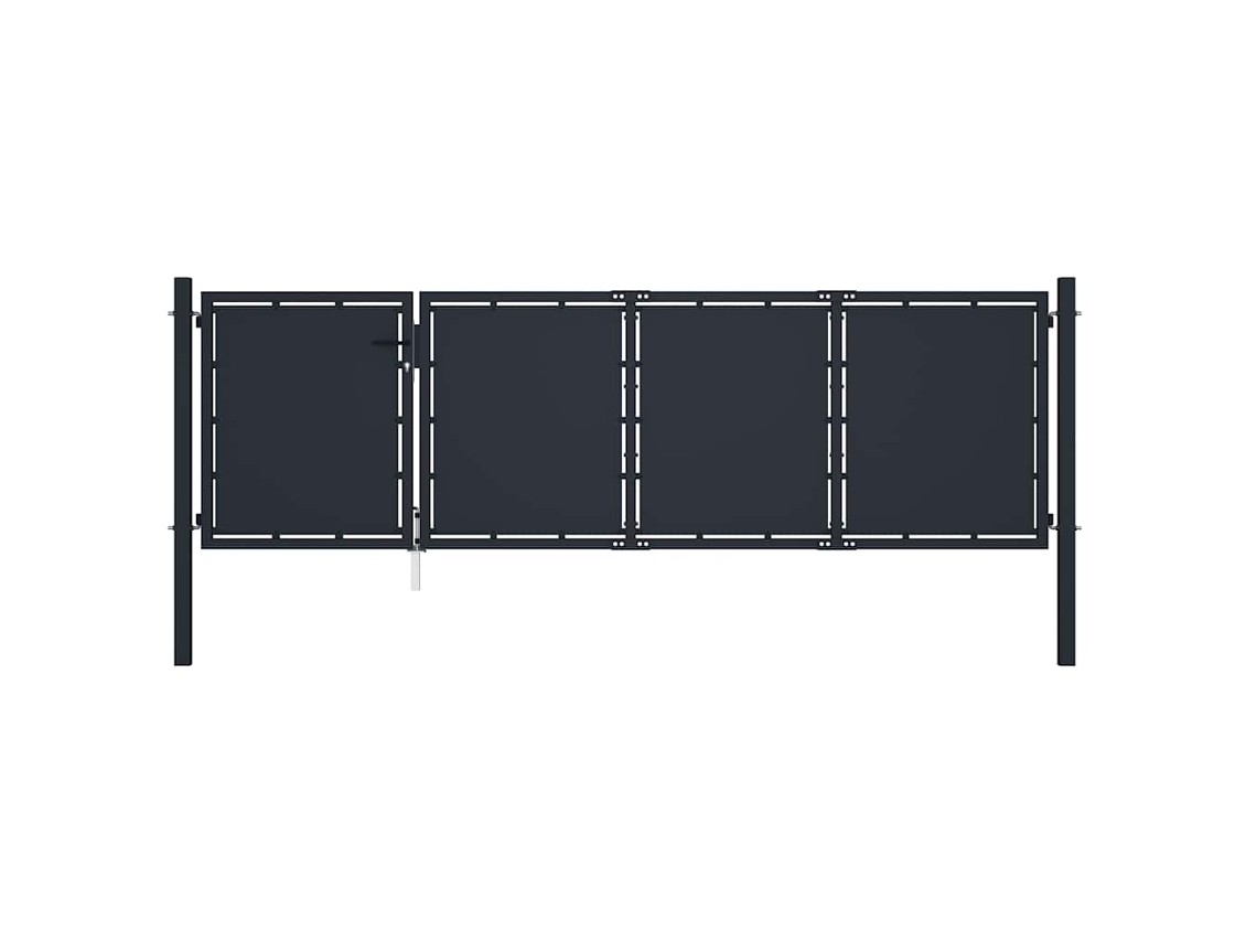 Vidaxl Portão De Jardim Em Aço 350 X 100 Cm Antracite
