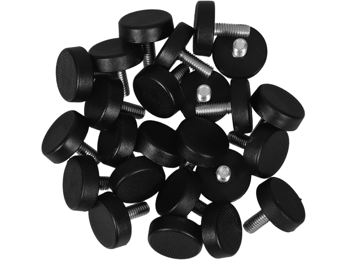 Jojofuny 24 Peças Pés De Ajuste Antiderrapantes Para Móveis, Pés Niveladores Ajustáveis Para Móveis, Metal Preto
