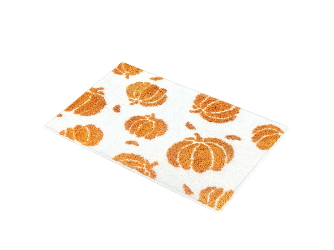 VYLARA Tapete Outonal Com Abóbora, Lavável E Antiderrapante Para Cozinha Ou Banheiro De Estilo Fazenda