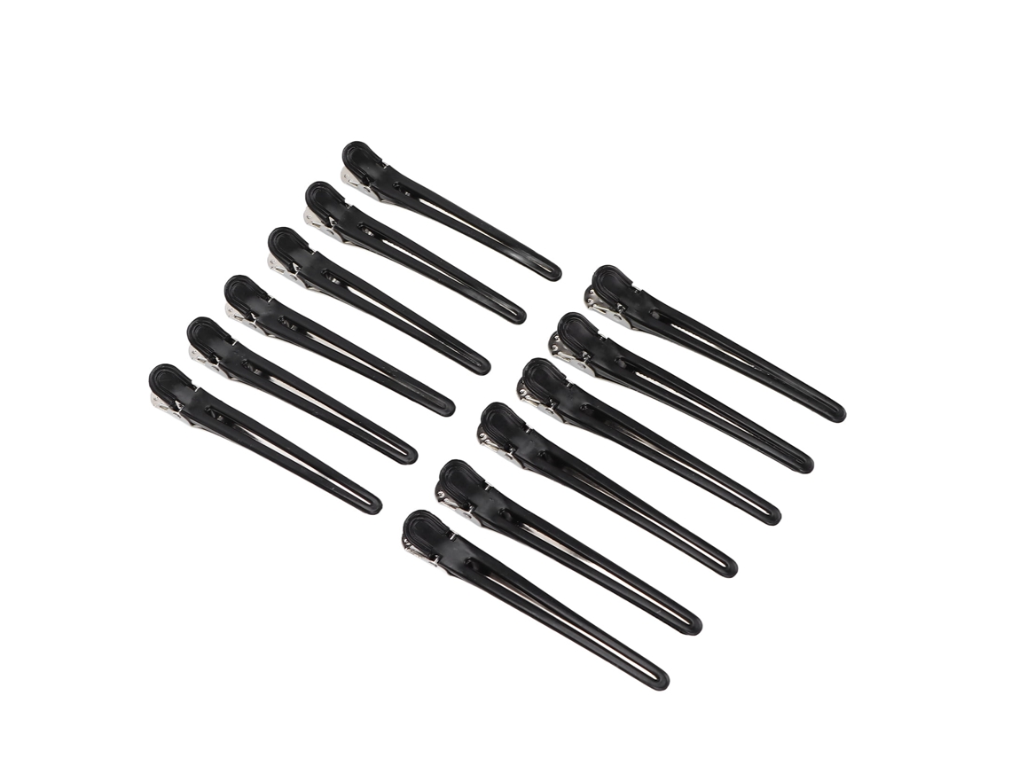 Pacote com 10 Presilhas de Cabelo Jacaré Fivela de Crocodilo Preto