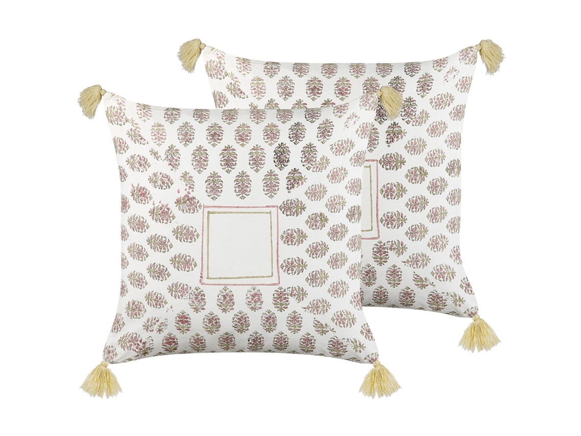 Conjunto de 2 almofadas BELIANI Setosa de Algodão Multicolor 45x45x10