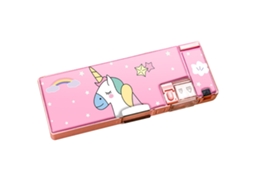 Estuche De Lápices Cute Cartoon Doble Lado Con Sacapuntas Grande Capacidad Portátil Para Niños Colegio Monster