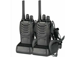 Pacote com 2 Walkie talkies de Longa Duração, 5w, Pretos, 4,5 AQUAFORGE