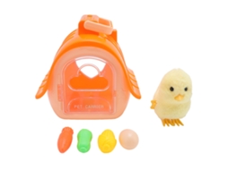 Ats brinquedo de Pollo Saltitante em Pelúcia Macia e Realista com Casa para Crianças, Meninas, Bebês e Meninos