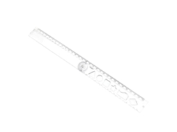 Régua de corte deslizante dobrável transparente, ferramentas de artesanato, medição precisa, material escolar e muito mais.