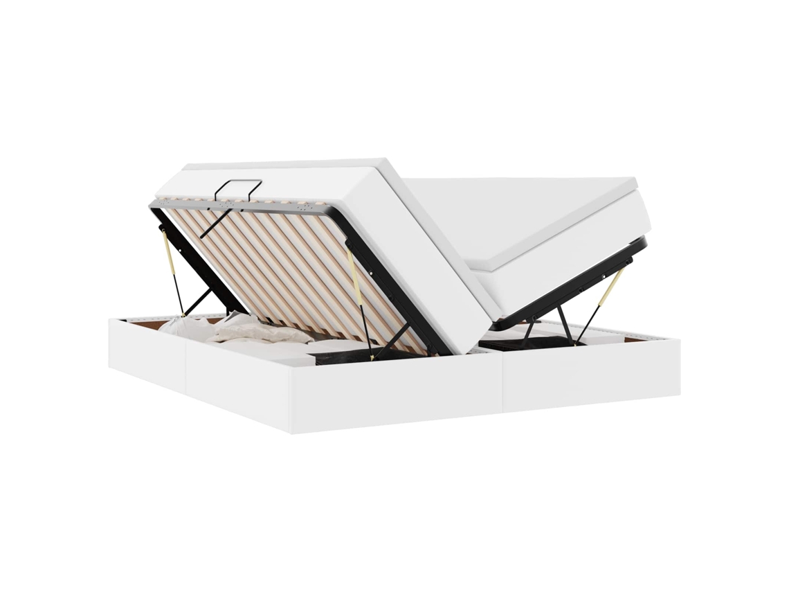 Cama com Arrumação e Colchão com Colchão Branco 200 X 200 Cm MAISON EXCLUSIVE