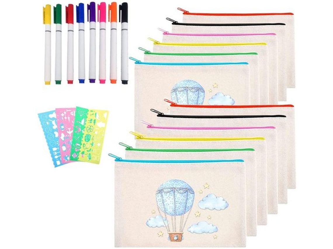Mochila De Tecido 12 Unidades - Cosméticos Em Tecido - Cofre De Tecido - Pintura Ao Ar Livre - Canvás - Fechamento Com Corda - 4 Pastéis De Pintura/8