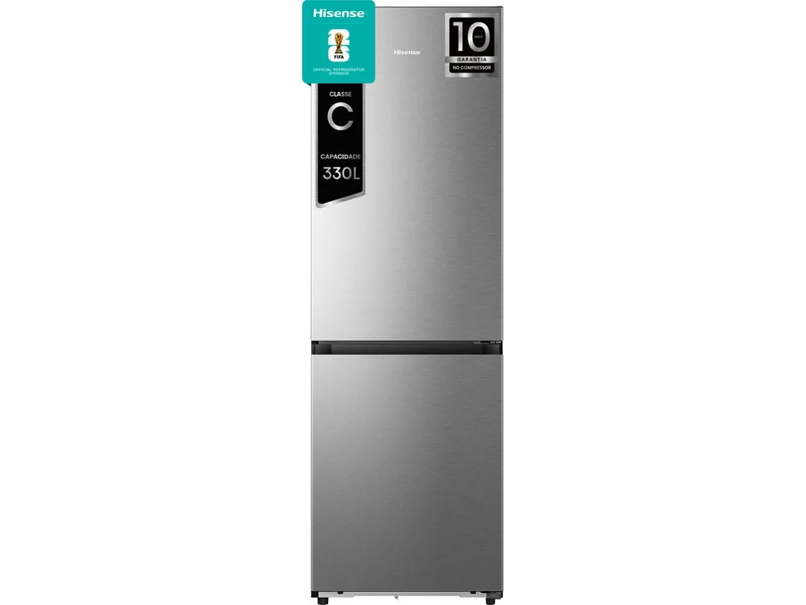 Frigorífico Combinado HISENSE Kitchen Fit RB3K330SAIC (No Frost - 185.6 cm - 330 L - Cinzento)