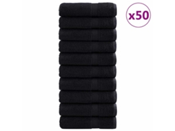 Conjunto 50 Toalha De Banheiro Vidaxl Preto Algodão (50 X 100 Cm)