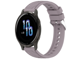 Bracelete para Garmin Venu 2s Silicone Textura Listrada com Fivela de Aço Prate Roland Purple XIAOMOYU (18mm)