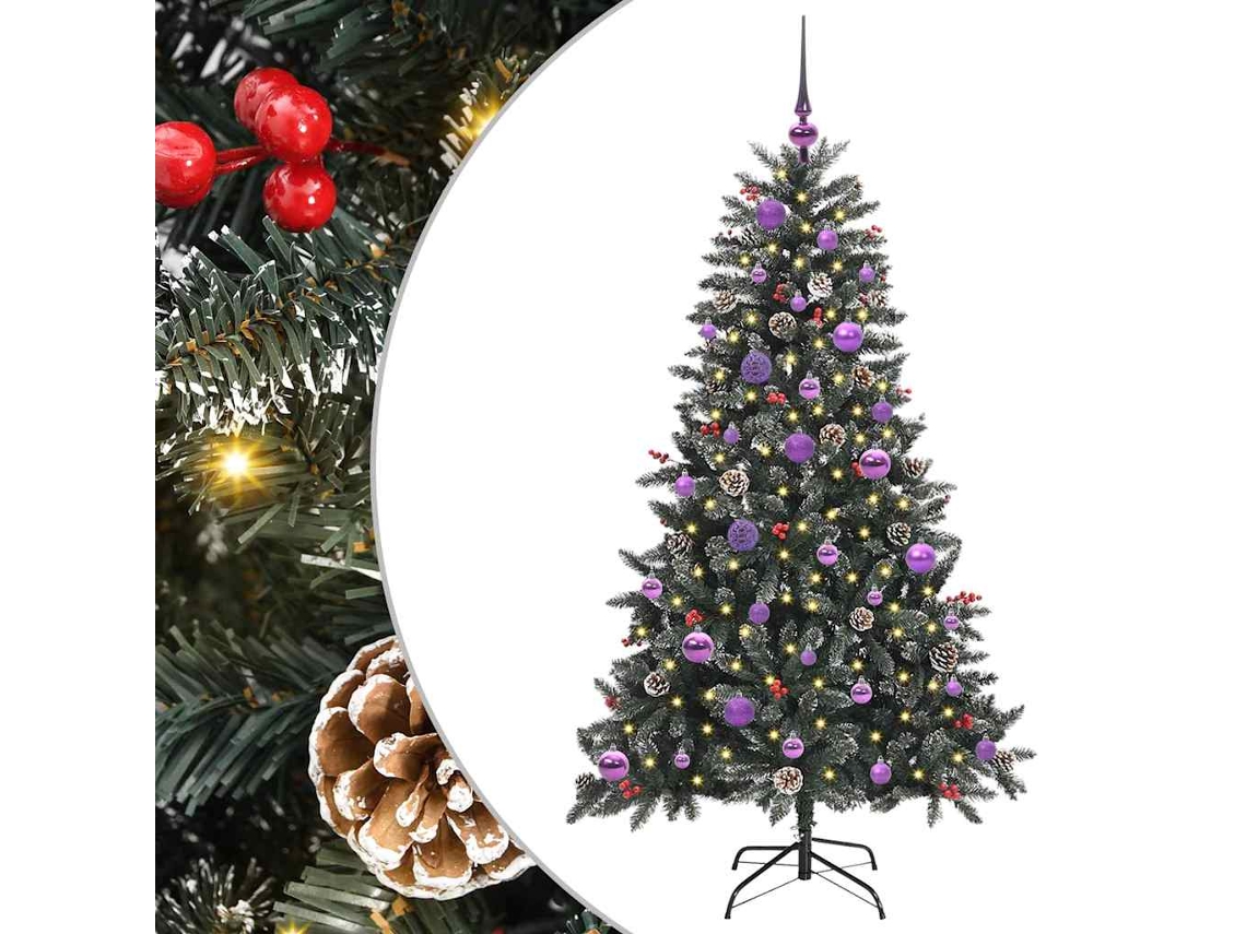 Árvore De Natal Artificial Com Luzes Pré Iluminadas Vidaxl Verde Pvc (83,5 X 83,5 X 150 Cm)