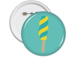 Broches Redondos em Espiral Amarelo e Verde com Formato de Sorvete, 5 Peças, Pequenos, Multicoloridos, para de