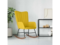 Vidaxl Cadeira De Baloiço Veludo Amarelo Mostarda
