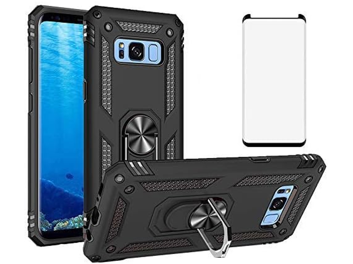 Capa Anel Giratório Para Samsung Galaxy S8 Hongwe. Anti-choque Magnética Prateado