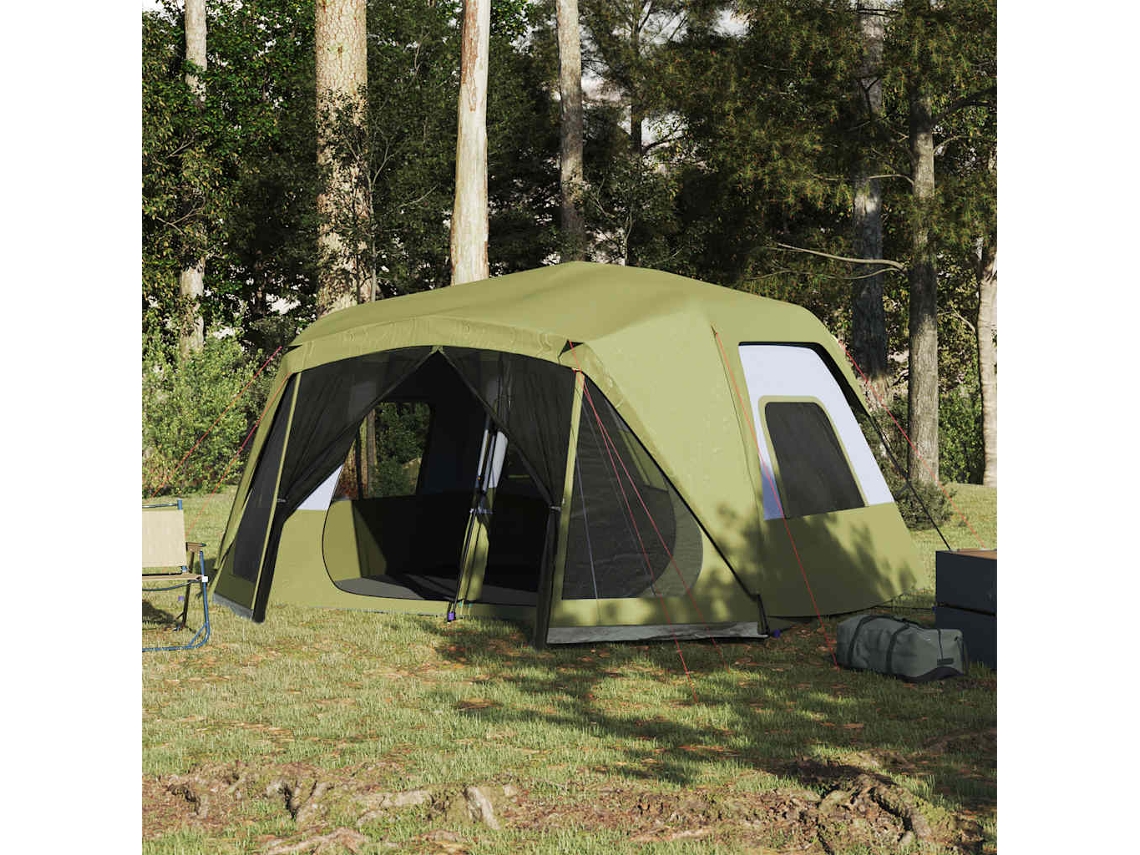 Vidaxl Tenda Familiar 10 Pessoas Libertação Rápida Impermeável Verde