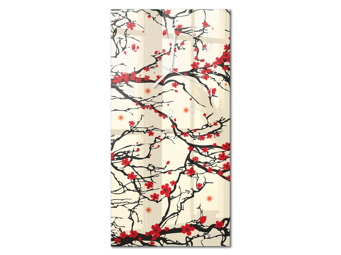 Relógio De Parede De Vidro Creme Espelharte (30x60 Cm)