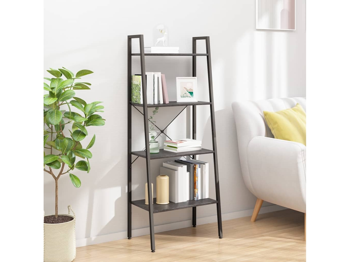 Vidaxl Estante Com 4 Prateleiras 56x35x140 Cm Preto