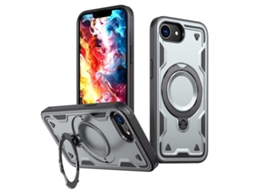 Capa Armor Híbrida Pc Tpu Para Iphone 17e - Suporte De Anel Magsafe