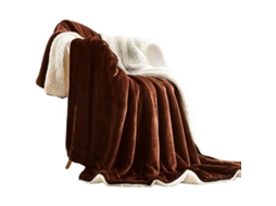2026 manta Sherpa Suave para Invierno Lana Microfibra Reversible Ligera Cojin 50x60 Pulgadas Café