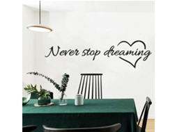 Ne Cesse Jamais De Rêver... Frase De Cozinha Adesivos De Parede - Pour Salon, Chambre Et Bureau - Adesivos Muraux Vinyle Amovibles - Noir 57 * 15 Cm