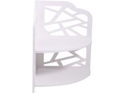 Prateleira De Canto Em Pvc Branco, Fácil De Limpar, Para Banheiro Design Vazado