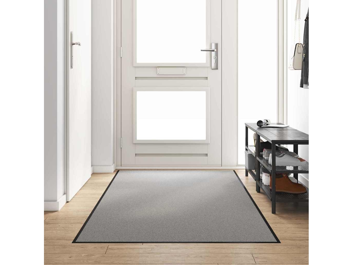 Vidaxl Tapete De Entrada Cinza E Preto 120 X 300 Cm 100% Poliamida