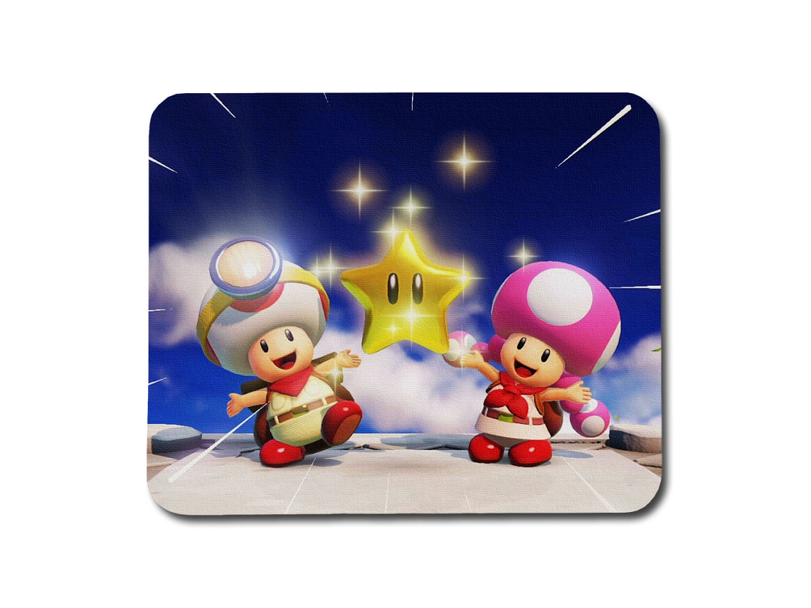 Mario Toad Toadette Estrela Mousepad Brilvibera