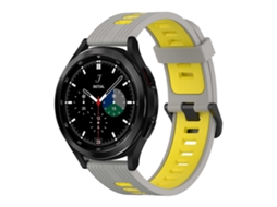 Pulseira De Silicone Bicolor Com Padrão Vertical Para Samsung Galaxy Watch 4 Classic 42mm 20mm