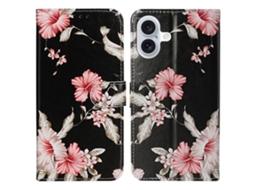 Capa Em Couro Pu À Prova De Choque Para Apple Iphone 16 Plus - Rododendro
