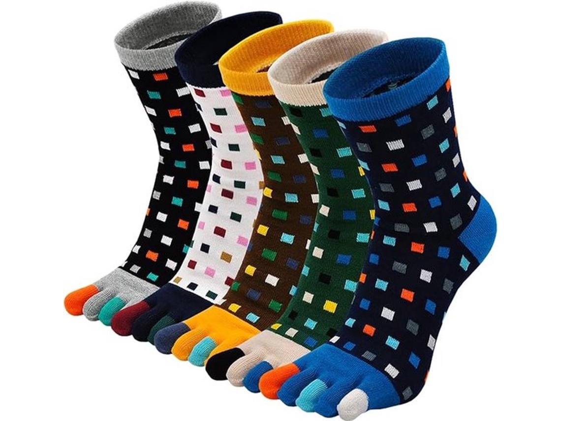 Meias com Dedos Separados, 5 Pares, Macias, para Ioga AQUAFORGE