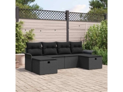 Vidaxl Conjunto De Sofá De Jardim 6 Unid. Rattan Sintético