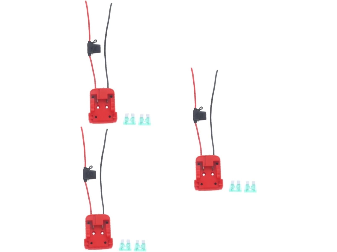 Adaptador De Bateria De 3 Peças Com Fusível E Conversor Prático Para