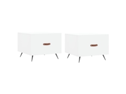 Conjunto de 2 Mesas de Centro Madeira Processada Branco MAISON EXCLUSIVE (50x50x40 cm)