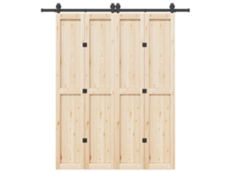 Kit De Ferragens Para Porta Deslizante 200 Cm Aã§o Preto DKD HOME DECOR