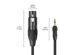 Cabo de áudio XLR para 3,5 mm Slowmoose para microfone, cabo de áudio analógico balanceado com trava para alto-falantes de computador e telefone