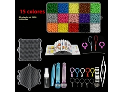 Kit de Miçangas para Montar , Incluindo Miçangas Mágicas Criativas e um Tabuleiro de Quebra cabeça. MDUG (15 Cores 2600 Peças)
