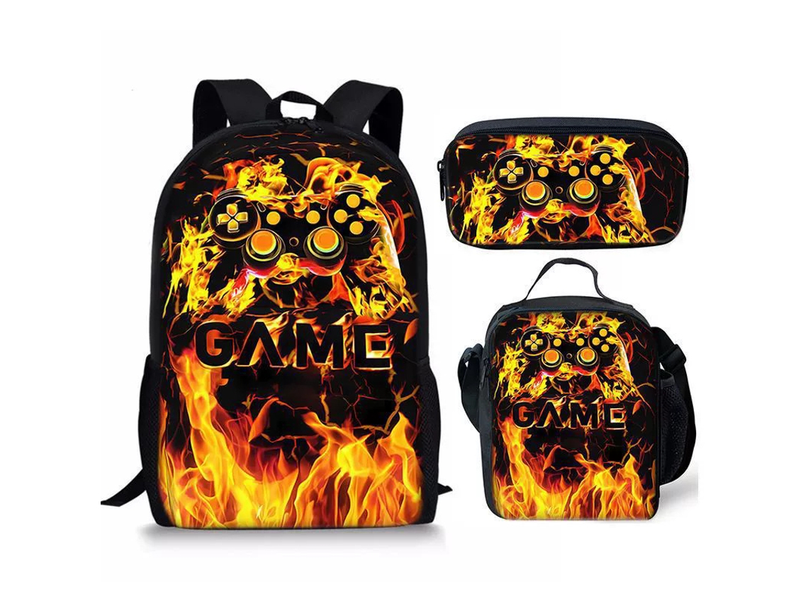 Mochila De Estudante Panoona Play Conjunto 3 Peças Lancheira Estojo 17 Pol 44cm Estilo 2